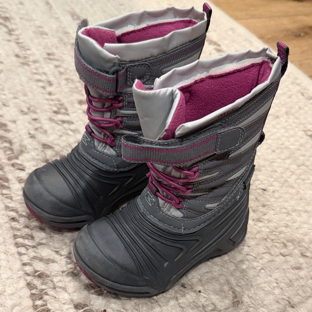Merrell Gray and Purple Kids' Winter Boots